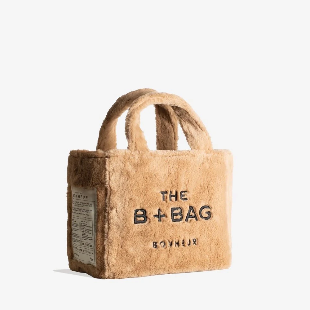 Bonheur Fluffy Sheep Beige Bag Brown görsel 3