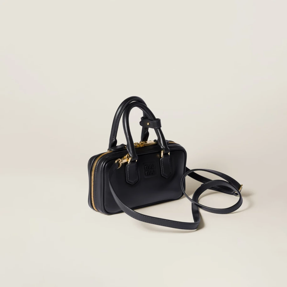 Miu Miu Arcadie Leather Bag Black görsel 3