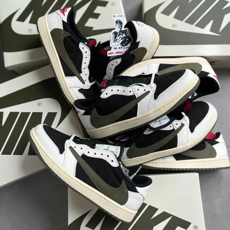 NIKE AIR JORDAN 1 RETRO LOW OG SP TRAVIS SCOTT OLIVE görsel 3