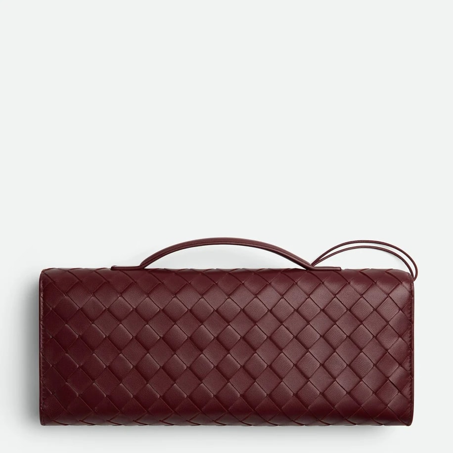 Bottega Veneta Andiamo Clutch Bordeaux görsel 4