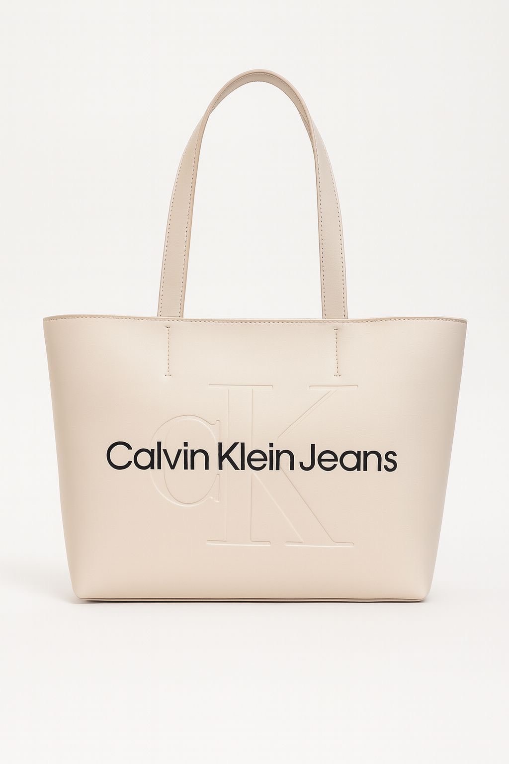 CALVİN KLEİN SHOPPER KREM ÇANTA
