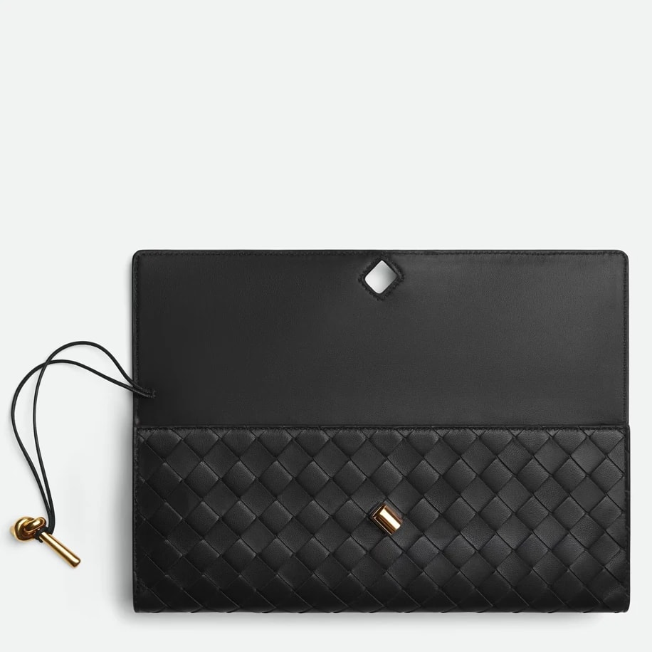 Bottega Veneta Andiamo Clutch Black görsel 3