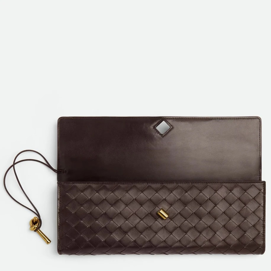 Bottega Veneta Andiamo Clutch Brown görsel 3