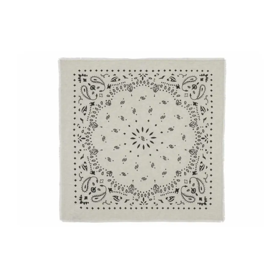 Kujten Large Cashmere Bandana Hachiko Oats White