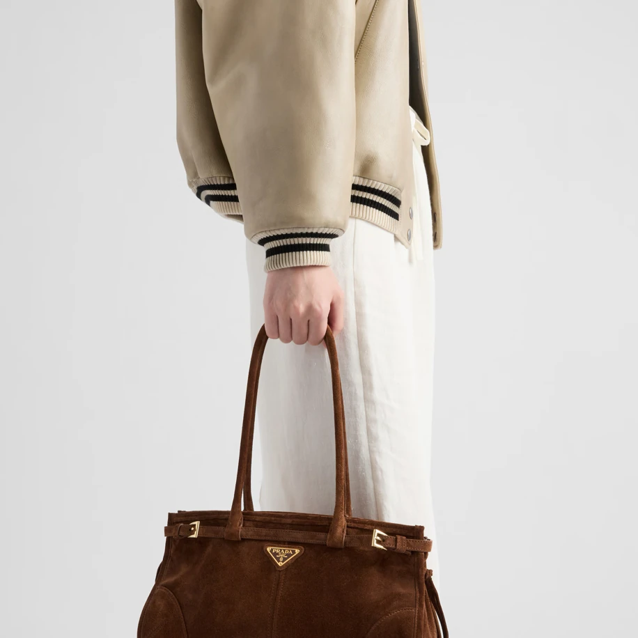 Prada Bonnie Süet Bag Brown görsel 3