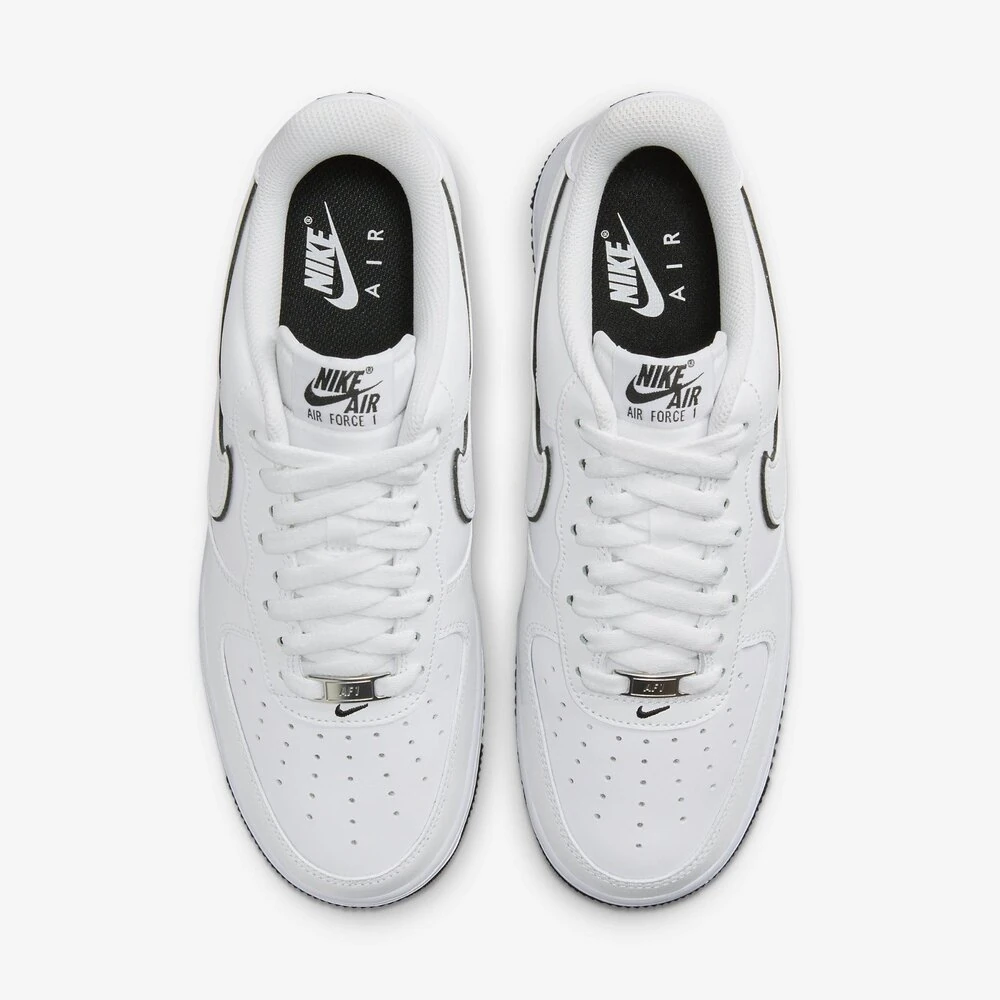 Nike Air Force 1 '07 Low White Black Outline Swoosh görsel 3
