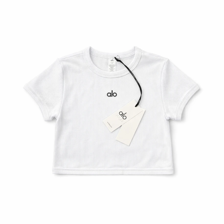 Alo Yoga Crop T-Shirt White