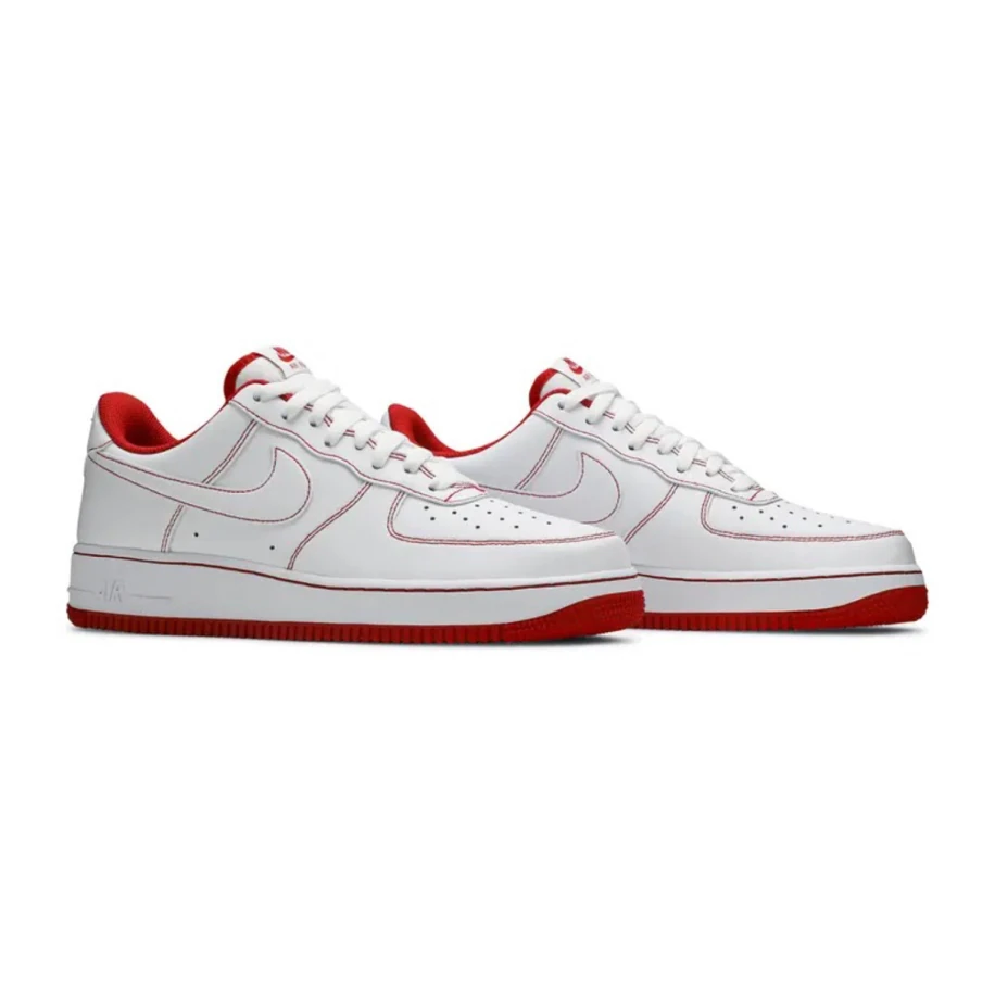Nike Air Force 1 '07 'Contrast Stitch - White University Red' görsel 3