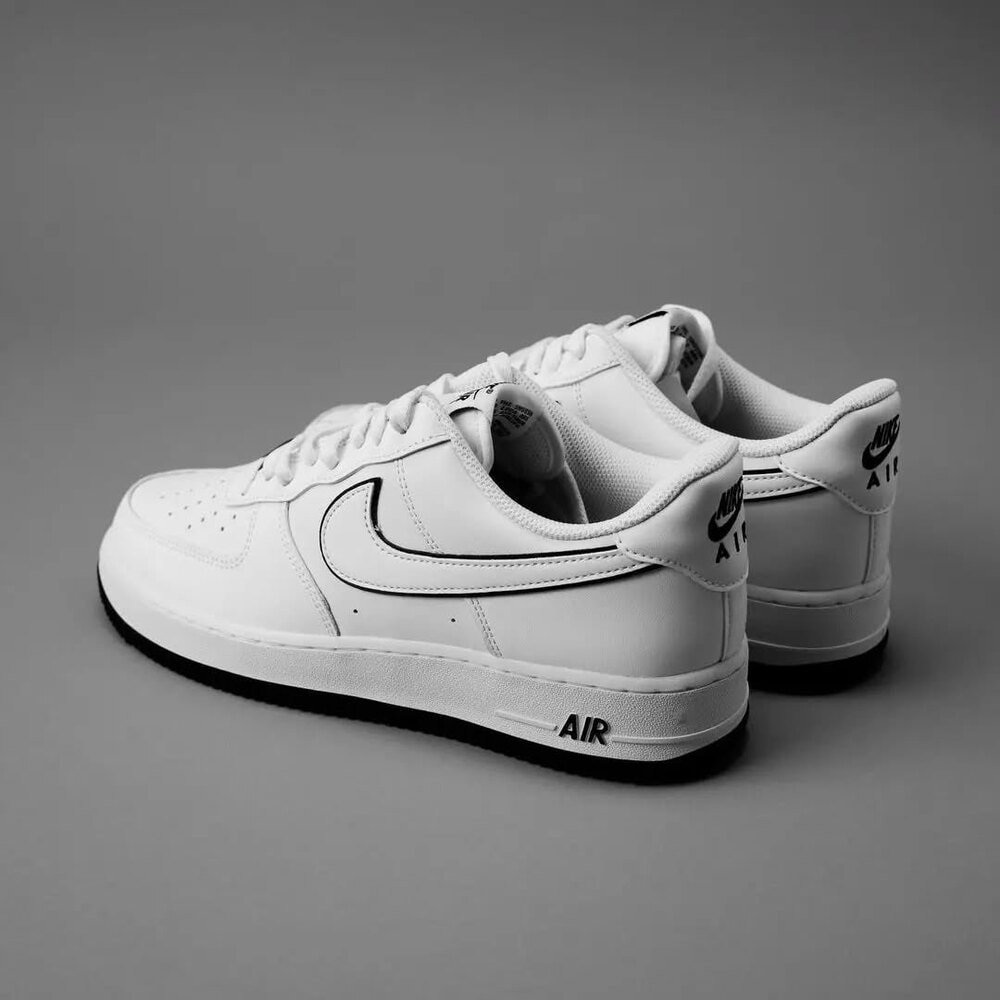 Nike Air Force 1 07 Low White Black “ Outline Swoosh “ görsel 2