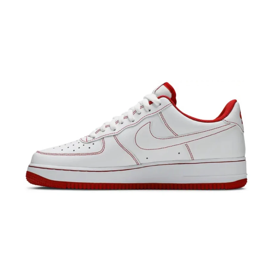 Nike Air Force 1 '07 'Contrast Stitch - White University Red' görsel 2