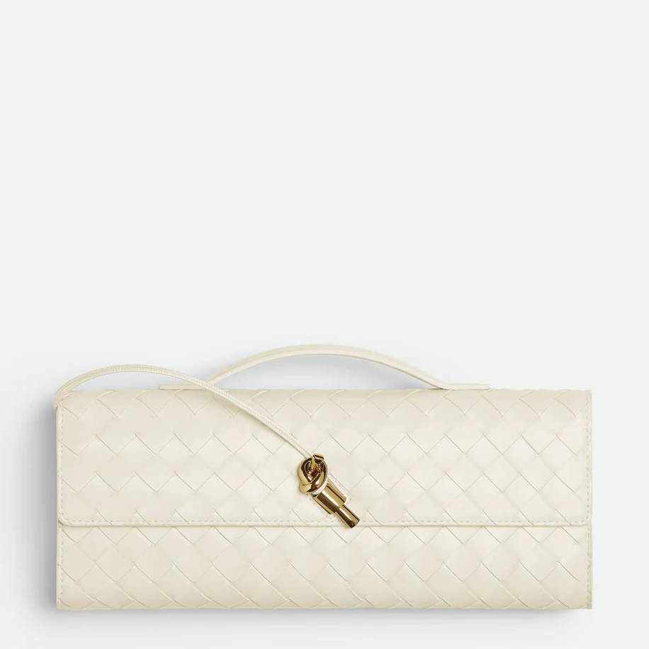 Bottega Veneta Andiamo Clutch Cream