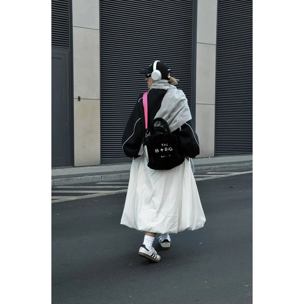 Bonheur Fluffy Sheep Beige Bag Black görsel 5